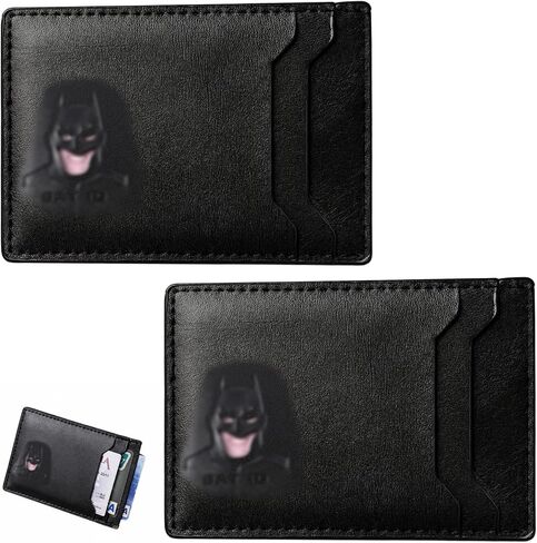 2 Pack Multi Slot Wallets,Wallet for Men ID Eyes,ID Wallet, Black Horizontal Design, PVC Material in Saudi Arabia