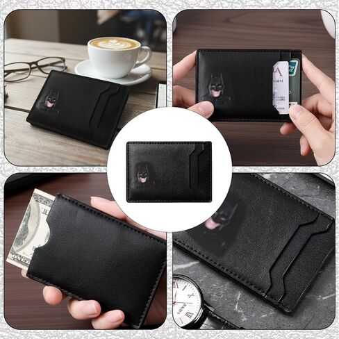2 Pack Multi Slot Wallets,Wallet for Men ID Eyes,ID Wallet, Black Horizontal Design, PVC Material in Saudi Arabia