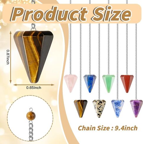 Wowagoga Crystal Pendulum Set Natural Amethyst and Clear Quartz Pendulums Gemstone Pendants for Dowsing and Energy Work Spiritual Insight in Saudi Arabia
