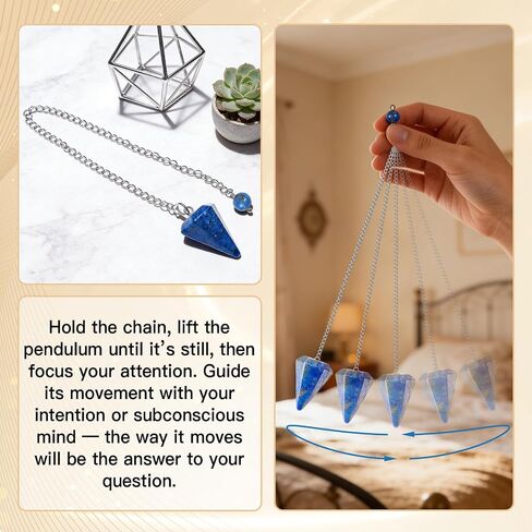 Wowagoga Crystal Pendulum Set Natural Amethyst and Clear Quartz Pendulums Gemstone Pendants for Dowsing and Energy Work Spiritual Insight in Saudi Arabia