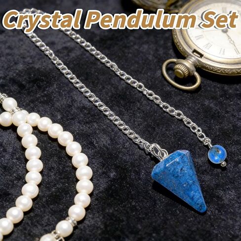 Wowagoga Crystal Pendulum Set Natural Amethyst and Clear Quartz Pendulums Gemstone Pendants for Dowsing and Energy Work Spiritual Insight in Saudi Arabia
