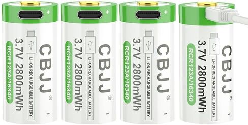 8 Pack Ni-MH Rechargeable 1634 Batteries, 2800mAh USB-C Green Button Top 16x34mm Ideal for Flashlights, Outdoor Lights & Electronic Toys in Saudi Arabia