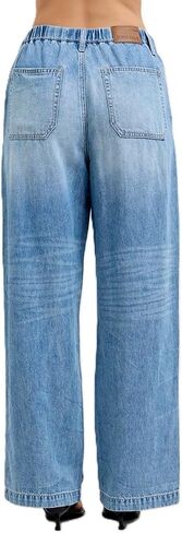Judy Blue Womens Jeans - High Waisted Featherweight Baggy Elasticated Waistband in Kuwait