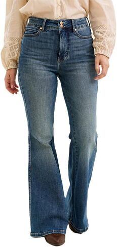 Judy Blue Womens Jeans - High Waisted Tummy Control Jacqueline Flare Double Button with Shield Pockets in Kuwait