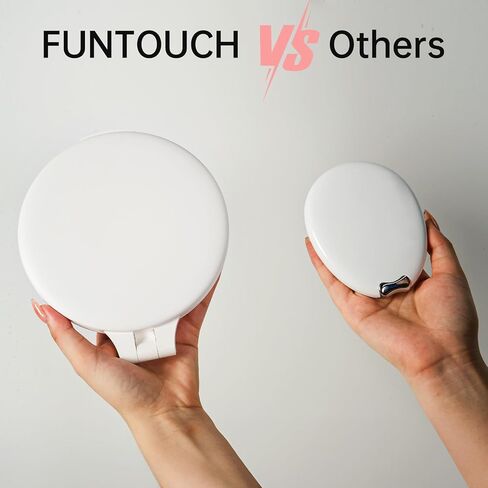 FUNTOUCH 7'' Travel Makeup Mirror with Lights 10X Magnifying, 3 Color Portable Double Side Vanity Compact Mirror with Rechargeable for Travel Essential, Gifts for Lover in Saudi Arabia