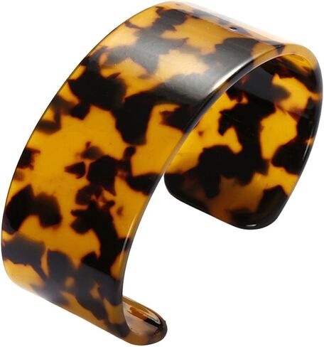 Leopard Acrylic Tortoiseshell Chunky Thick Wide Open Cuff Lightweight Plastic Wrap Bracelet Vintage Acetic Acid Tortoise Shell Wide Bangle Retro Jewelry for Women in Saudi Arabia