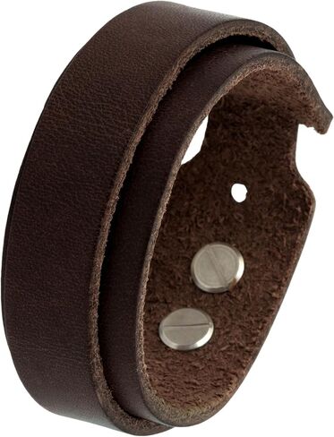 Premium Leather Bracelet - Made in Germany for Women & Men, Hypoallergenic Unisex Genuine Leather with Durable Screw Rivet Closure in Saudi Arabia