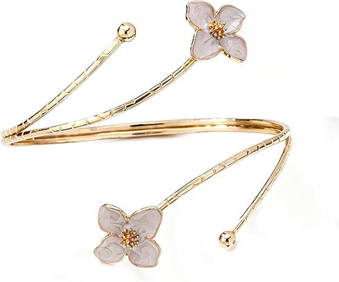 COLORFUL BLING Adjustable Gold Flower Floral Arm Cuff Bracelet Bangle Armband Upper for Women Statement Arm Jewelry Gift in Saudi Arabia