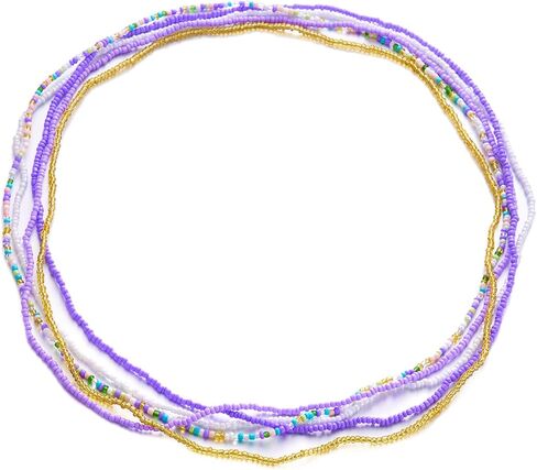 سلاسل الخرز الخصر الملونة للنساء الخرز البطن سلاسل الخصر الأفريقية المرنة مجموعة الصيف مجوهرات للجسم بيكيني المجوهرات in Kuwait