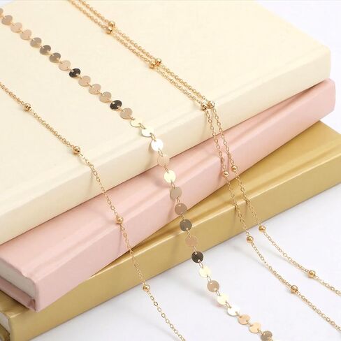 2Pcs Waist Beads for Women, 14K Gold Plated Dainty Belly Chain, Cuban Beaded Body Chain Beach Chains for Her Summer Jewelry Gifts, Highlights Slender Waist in Kuwait
