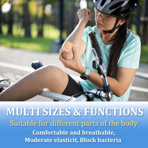 200 Pcs Assorted PE Adhesive Bandages Bulk 10 Styles Multi-Size Waterproof Breathable Bandages with Fingertip Large Strips for First Aid Wound Protection in Saudi Arabia