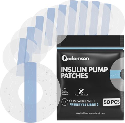 Universal CGM Sensor Patches – 50 Overpatches for Insulin Pumps – Waterproof & Hypoallergenic, 14 Day Hold, Fits Med 630G 670G 770G 780G, Freestyle Libre 3 & Dexcom G7 in Saudi Arabia