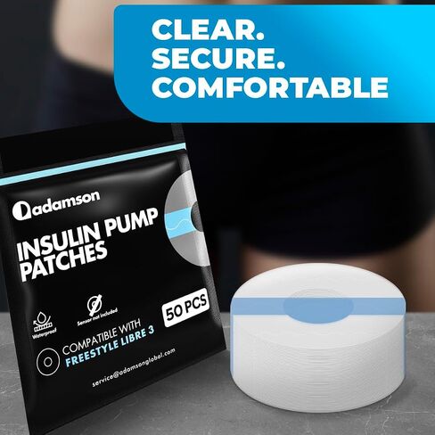 Universal CGM Sensor Patches – 50 Overpatches for Insulin Pumps – Waterproof & Hypoallergenic, 14 Day Hold, Fits Med 630G 670G 770G 780G, Freestyle Libre 3 & Dexcom G7 in Saudi Arabia