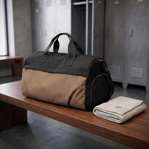 Waterproof Gym Bag with Shoe Compartment Dry Wet Separation Sports Duffel Bag Large Travel Weekender for Men and Women-Black in Kuwait