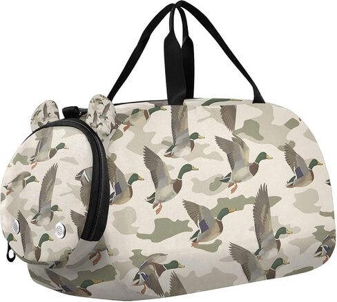 Travel Duffle Bag for Kids Boys Girls Wild Duck Camouflage Sports Bag Overnighter Duffle Sleepover Weekender with Shoes Compartment in Kuwait
