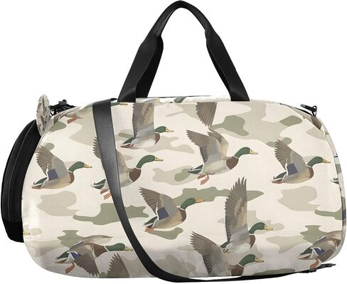 Travel Duffle Bag for Kids Boys Girls Wild Duck Camouflage Sports Bag Overnighter Duffle Sleepover Weekender with Shoes Compartment in Kuwait