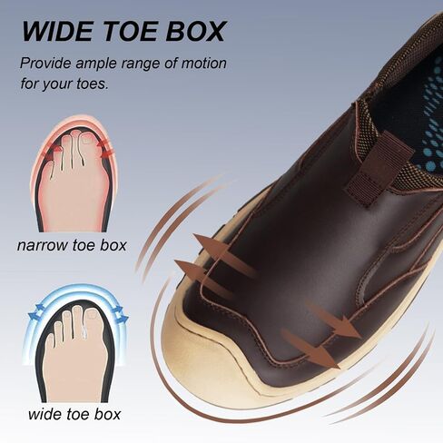 Men's Leather Slip On Waterproof Work Walking Outdoor Hiking Loafers Comfortable Casual Shoes in Saudi Arabia