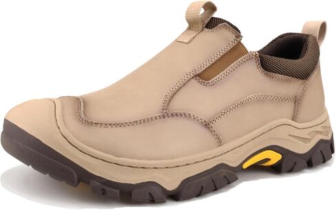 Men's Leather Slip On Waterproof Work Walking Outdoor Hiking Loafers Comfortable Casual Shoes in Saudi Arabia