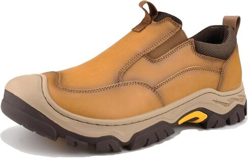 Men's Leather Slip On Waterproof Work Walking Outdoor Hiking Loafers Comfortable Casual Shoes in Saudi Arabia