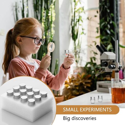 6Pcs 5ML 0.84"X1.23" Small Glass Mini Jars with Metal Lids Message Bottle Terrarium Jar Tiny Wishing Bottles miniature Sand Art Bottles Sample for DIY Crafts (6, 5ML) in Saudi Arabia