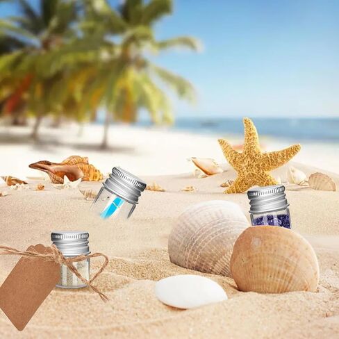 6Pcs 5ML 0.84"X1.23" Small Glass Mini Jars with Metal Lids Message Bottle Terrarium Jar Tiny Wishing Bottles miniature Sand Art Bottles Sample for DIY Crafts (6, 5ML) in Saudi Arabia