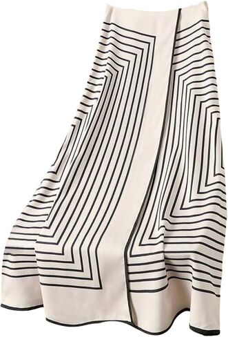 GORGLITTER Women's Wrap Long Skirts Geometric Print High Waist Elegant Dressy Casual A Line Maxi Skirt in Kuwait