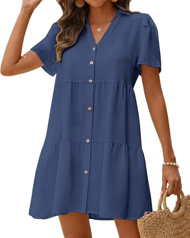 Bsubseach Swimsuit Coverup for Women Button Down Bathing Suit Shirt Dress with Pockets Beach Cover Up Vacation Outfits in Kuwait