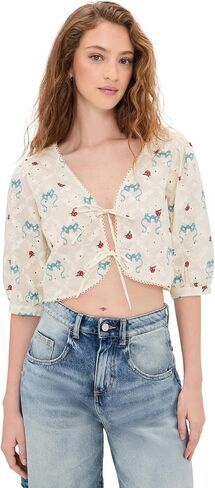 AGUA BENDITA Women's Salem Cherish Eyelet Crop Top in Kuwait
