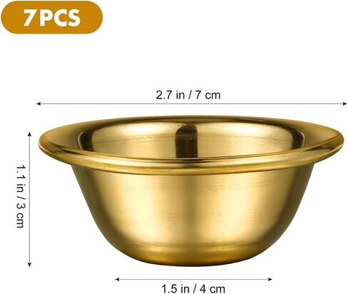 ARTIBETTER Copper Bowl Copper Bowl 7pcs Mini Brass s Buddha Offering Ritual Smudge for Yoga Meditation Buddhist Supplies 6cm Brass Desktop Decor in Kuwait