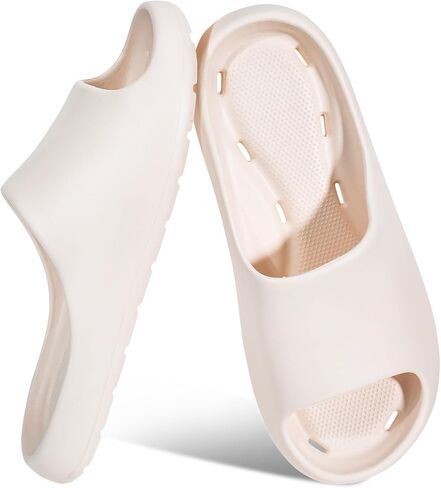 Shower Shoes for Men Women, Quick Drying Pool Slides with Drain Holes, Non-Slip Lightweight EVA Beach Sandals for Indoor Home Bedroom Pool Spa College Dorm in Saudi Arabia