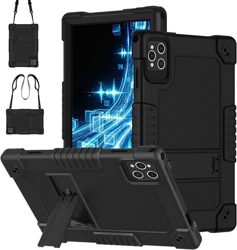 for MEIZE D115 KADYBE D115 10.1 Inch Tablet Case & Shoulder Strap Kickstand Kids Friendly Case for ANTEMPER D106/Qukenk 2024/DOMATON D105/Relndoo YOBANSE T618/kimlok 10.1" Tablet(Navygreen) in Saudi Arabia