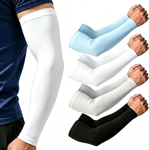 NOVEINN 4 Pairs Arm Sleeves for Men Women, UPF 50 UV Sun Protection, Cooling Compression Sleeves for Outdoor Sports in Saudi Arabia