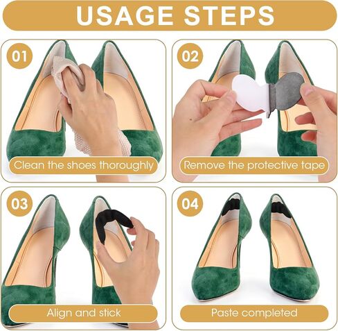 4 Pairs Heel Pads for Shoes - Shoe Inserts for Women & Men, Heel Cushion Inserts to Prevent Slipping, Loose Shoe Fillers for High Heels, Flats, Boots & Sneakers (Black & Beige) in Saudi Arabia