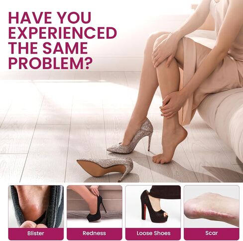Welnove Heel Pads Grips for Shoes - 3D 170°Blister Prevention - Invisible Cushion Inserts Prevent Rubbing, Improve Too Big Heels, Pumps, Dress Shoe Fit for Men Women, Fills Up to 1/2" Gap, 2 Pairs in Kuwait
