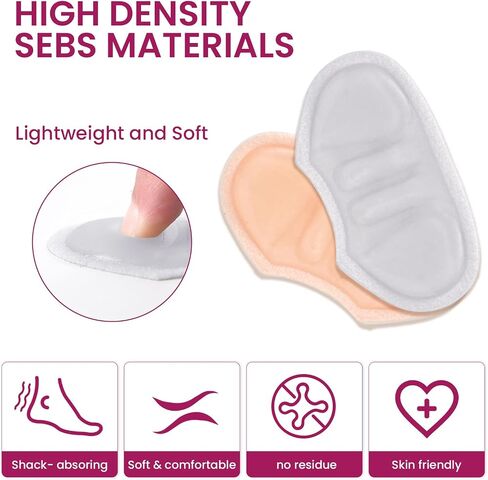 Welnove Heel Pads Grips for Shoes - 3D 170°Blister Prevention - Invisible Cushion Inserts Prevent Rubbing, Improve Too Big Heels, Pumps, Dress Shoe Fit for Men Women, Fills Up to 1/2" Gap, 2 Pairs in Kuwait