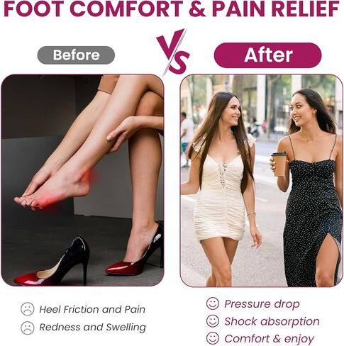Welnove Heel Pads Grips for Shoes - 3D 170°Blister Prevention - Invisible Cushion Inserts Prevent Rubbing, Improve Too Big Heels, Pumps, Dress Shoe Fit for Men Women, Fills Up to 1/2" Gap, 2 Pairs in Kuwait