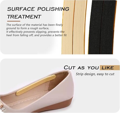 12Pcs Women Foam Heel Strap Cushion Insert Self-Adhesive Thin Heel Straps Non-Slip Shoe Back Liners Grips Pads Tapes for Loose Shoes Sandals (Black+Beige) in Kuwait