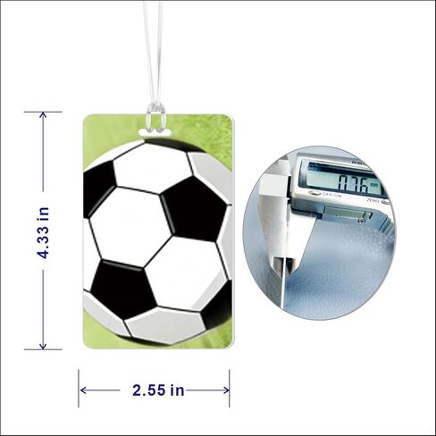 Soccer Bag Tags for Luggage, Double-Sided Name Tags with Blank Sticker Labels, Team Sports Gear Identifiers, Includes 12pcs 7.8 inch Clear PVC Lanyards for Team Gifts, Travel in Saudi Arabia