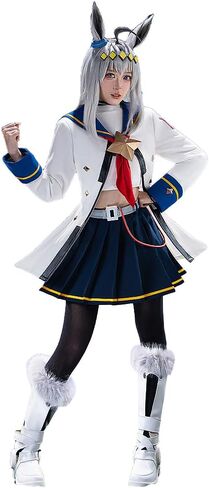 KIRA KIRA Anime Game Cosplay Costume Doki-R Cute White Uniform Dress Outfits Halloween Costume Plus Size in Saudi Arabia