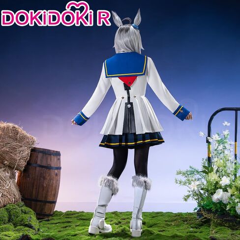 KIRA KIRA Anime Game Cosplay Costume Doki-R Cute White Uniform Dress Outfits Halloween Costume Plus Size in Saudi Arabia