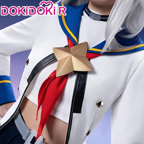 KIRA KIRA Anime Game Cosplay Costume Doki-R Cute White Uniform Dress Outfits Halloween Costume Plus Size in Saudi Arabia