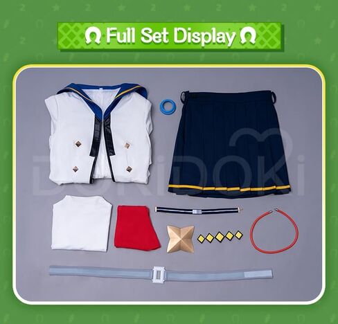 KIRA KIRA Anime Game Cosplay Costume Doki-R Cute White Uniform Dress Outfits Halloween Costume Plus Size in Saudi Arabia