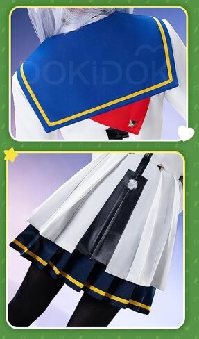 KIRA KIRA Anime Game Cosplay Costume Doki-R Cute White Uniform Dress Outfits Halloween Costume Plus Size in Saudi Arabia