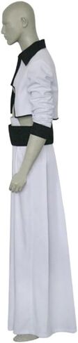 White Anime Warrior Cosplay Costume for Men Women Japanese Animation Villain Uniform Set with Hakama Pants and Black belt in Kuwait