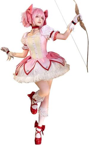 KIRA KIRA Kanamee Madokaa Cosplay Costume Doki-SR Anime Madokaa Cosplay Cute Pink Lolita Dress in Saudi Arabia