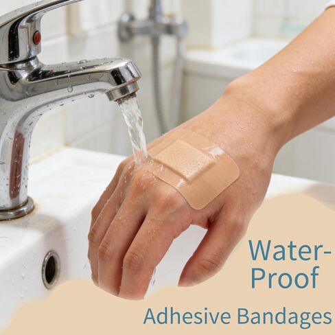 120Pcs Waterproof Bandages Bulk Pack, Assorted Shapes for Fingertip Knuckle Heel, Flexible Adhesive for Cuts Scrapes, Multi-Size First Aid Refill for Home Outdoor Use in Saudi Arabia