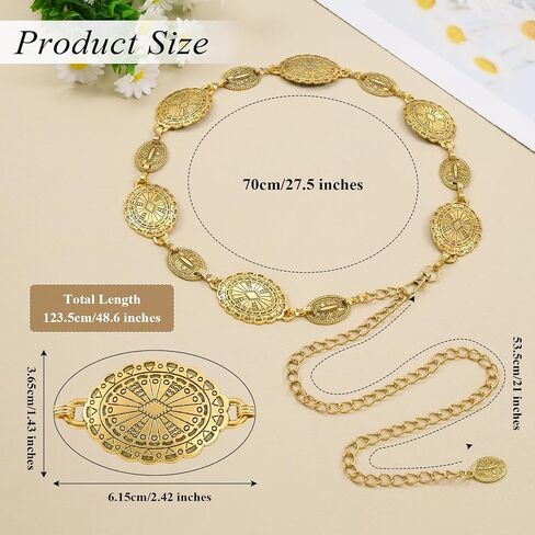 Gold Waist Belts Chain Western Cowgirl Boho Belly Belt for Women Adjustable Metal Body Chain Waist Jewelry for Dress in Saudi Arabia