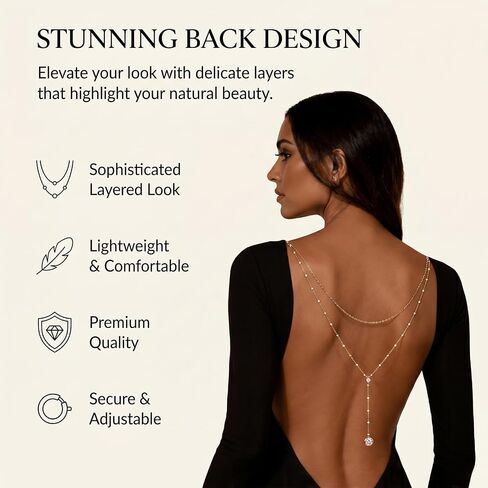 Back Chain Body Chain Jewelry for Summer Outfits Rhinestone Pendant Back Necklace for Backless Dresses in Saudi Arabia