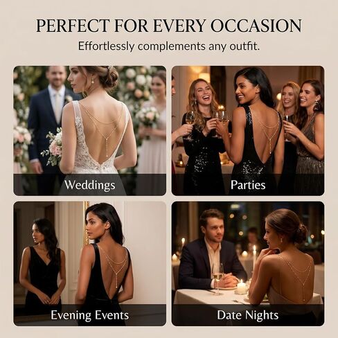 Back Chain Body Chain Jewelry for Summer Outfits Rhinestone Pendant Back Necklace for Backless Dresses in Saudi Arabia