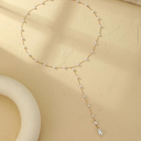 Pearl Back Chain for Backlesss Dress Layered Backdrop Gold Dainty Back Chain Women Bridal Wedding Back Necklace Body Jewelry in Saudi Arabia